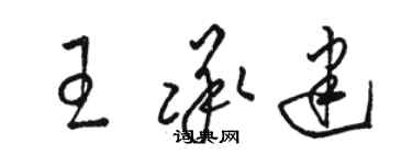 駱恆光王承建草書個性簽名怎么寫