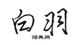 駱恆光白羽行書個性簽名怎么寫