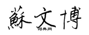 王正良蘇文博行書個性簽名怎么寫