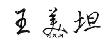 駱恆光王美坦行書個性簽名怎么寫