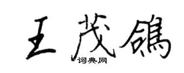王正良王茂鴿行書個性簽名怎么寫