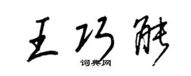 王正良王巧能行書個性簽名怎么寫