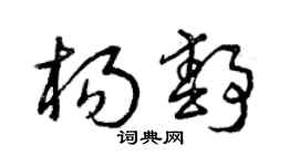 曾慶福楊靜草書個性簽名怎么寫