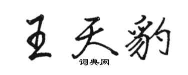 駱恆光王天豹行書個性簽名怎么寫