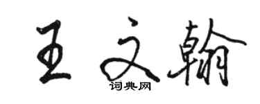 駱恆光王文翰行書個性簽名怎么寫