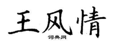 丁謙王風情楷書個性簽名怎么寫