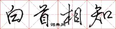 駱恆光白首相知行書怎么寫