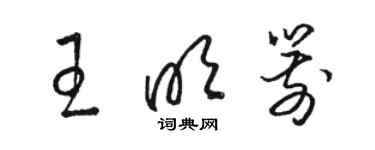 駱恆光王明箭草書個性簽名怎么寫