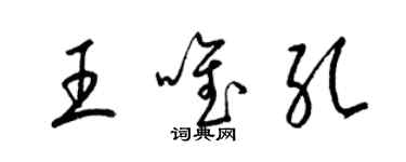 梁錦英王唯孔草書個性簽名怎么寫