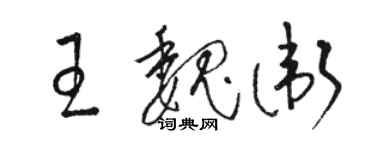 駱恆光王魏衛草書個性簽名怎么寫