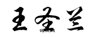 胡問遂王聖蘭行書個性簽名怎么寫