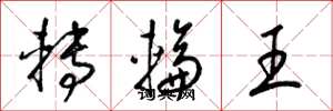 梁錦英轉輪王草書怎么寫