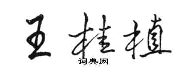 駱恆光王桂植行書個性簽名怎么寫