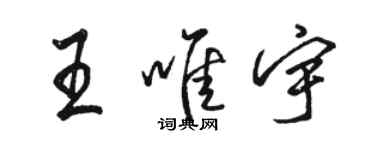 駱恆光王唯宇行書個性簽名怎么寫