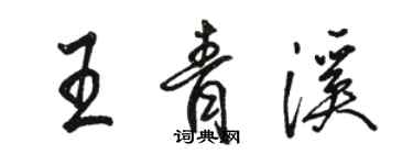 駱恆光王青溪行書個性簽名怎么寫