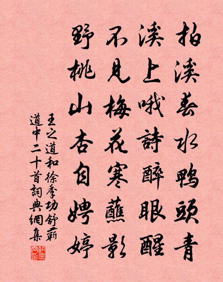 王之道和徐季功舒蘄道中二十首書法作品欣賞