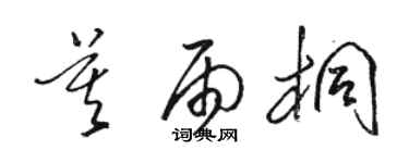 駱恆光莫雨桐草書個性簽名怎么寫