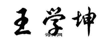 胡問遂王學坤行書個性簽名怎么寫