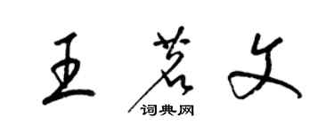 梁錦英王茗文草書個性簽名怎么寫