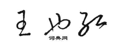 駱恆光王也紅草書個性簽名怎么寫