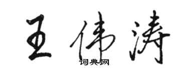 駱恆光王偉濤行書個性簽名怎么寫