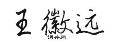 駱恆光王徽遠行書個性簽名怎么寫