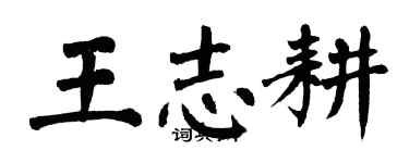 翁闓運王志耕楷書個性簽名怎么寫