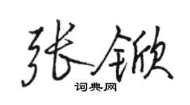 駱恆光張杴行書個性簽名怎么寫