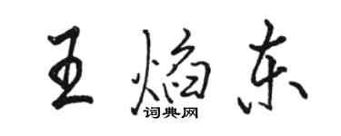 駱恆光王焰東行書個性簽名怎么寫