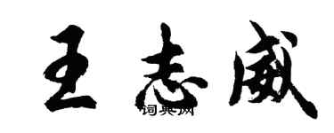 胡問遂王志威行書個性簽名怎么寫