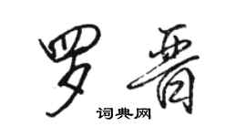 駱恆光羅晉行書個性簽名怎么寫