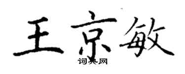 丁謙王京敏楷書個性簽名怎么寫