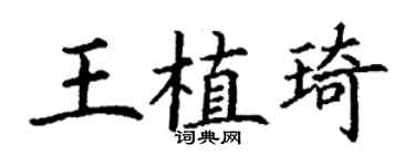 丁謙王植琦楷書個性簽名怎么寫
