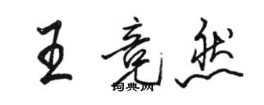 駱恆光王競然行書個性簽名怎么寫