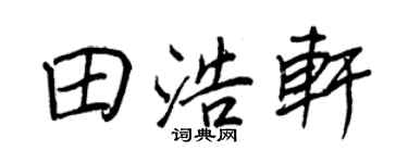王正良田浩軒行書個性簽名怎么寫