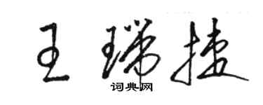 駱恆光王瑞捷草書個性簽名怎么寫