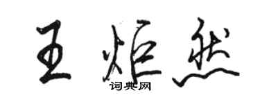 駱恆光王炬然行書個性簽名怎么寫