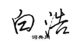 駱恆光白浩行書個性簽名怎么寫