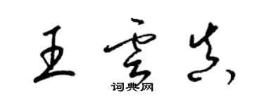 梁錦英王雲真草書個性簽名怎么寫