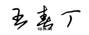 朱錫榮王春丁草書個性簽名怎么寫