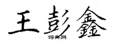 丁謙王彭鑫楷書個性簽名怎么寫