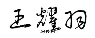 曾慶福王耀羽草書個性簽名怎么寫