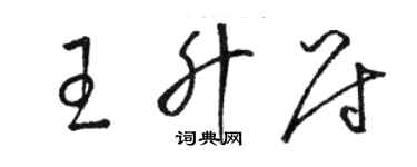 駱恆光王升尉草書個性簽名怎么寫