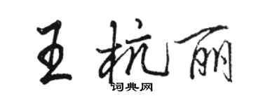 駱恆光王杭麗行書個性簽名怎么寫