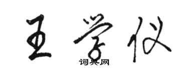 駱恆光王學儀行書個性簽名怎么寫