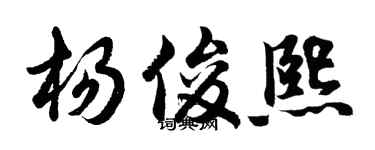 胡問遂楊俊熙行書個性簽名怎么寫