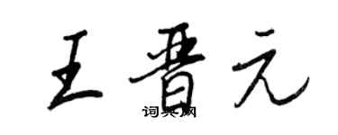 王正良王晉元行書個性簽名怎么寫