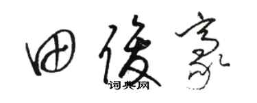 駱恆光田俊豪草書個性簽名怎么寫