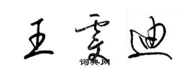 梁錦英王雯迪草書個性簽名怎么寫