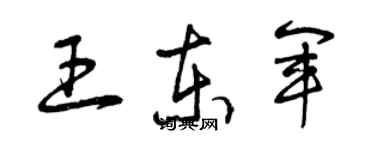 曾慶福王東軍草書個性簽名怎么寫